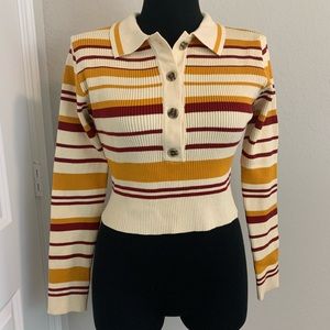 Striped Button Up Sweater
